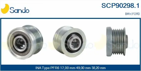 Belt Pulley, alternator (SCP90298.1)