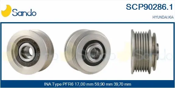 Belt Pulley, alternator (SCP90286.1)