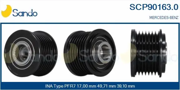Belt Pulley, alternator (SCP90163.0)