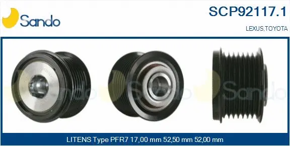 Belt Pulley, alternator (SCP92117.1)