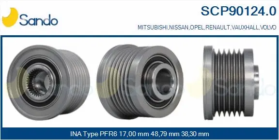 Belt Pulley, alternator (SCP90124.0)
