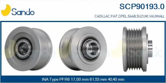Belt Pulley, alternator (SCP90193.0)