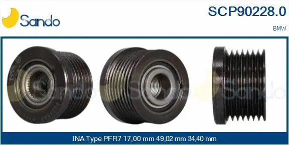 Belt Pulley, alternator (SCP90228.0)