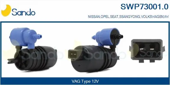 Washer Fluid Pump, window cleaning (SWP73001.0)