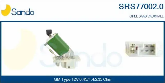 Resistor, interior blower (SRS77002.0)