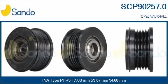 Belt Pulley, alternator (SCP90257.0)