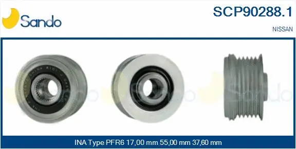 Belt Pulley, alternator (SCP90288.1)