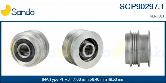 Belt Pulley, alternator (SCP90297.1)