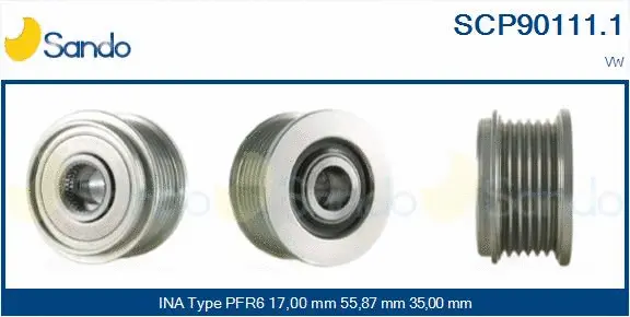Belt Pulley, alternator (SCP90111.1)