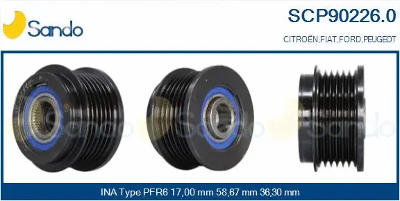 Belt Pulley, alternator (SCP90226.0)