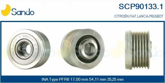 Belt Pulley, alternator (SCP90133.1)