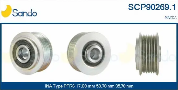 Belt Pulley, alternator (SCP90269.1)