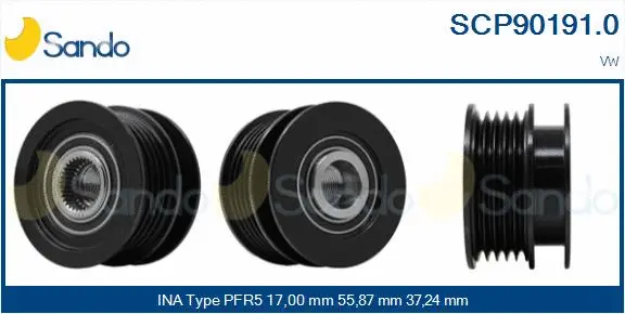 Belt Pulley, alternator (SCP90191.0)