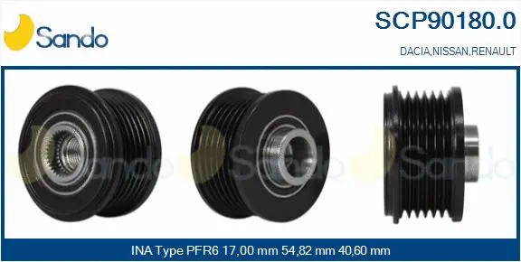 Belt Pulley, alternator (SCP90180.0)