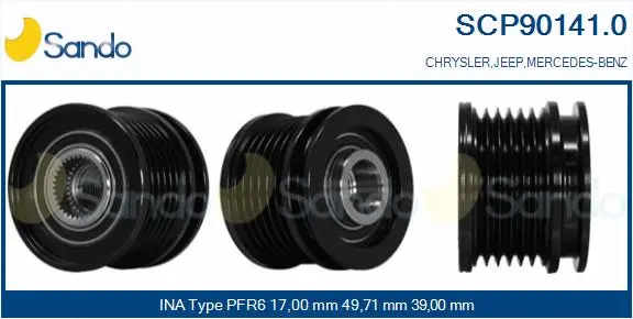 Belt Pulley, alternator (SCP90141.0)