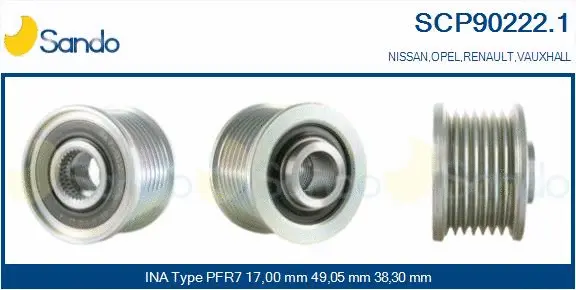 Belt Pulley, alternator (SCP90222.1)