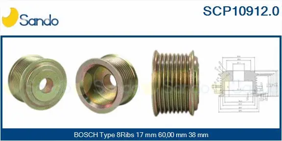 Belt Pulley, alternator (SCP10912.0)