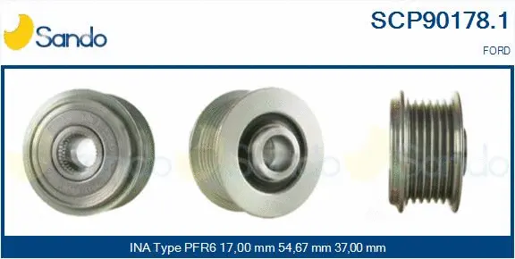 Belt Pulley, alternator (SCP90178.1)