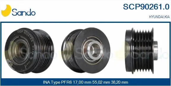 Belt Pulley, alternator (SCP90261.0)