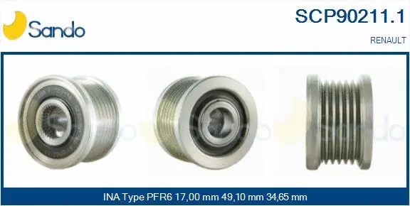 Belt Pulley, alternator (SCP90211.1)