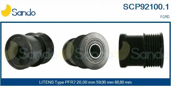 Belt Pulley, alternator (SCP92100.1)