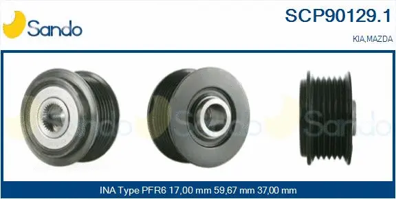 Belt Pulley, alternator (SCP90129.1)