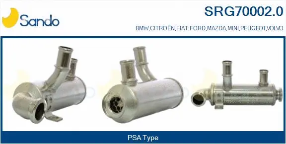 Cooler, exhaust gas recirculation (SRG70002.0)