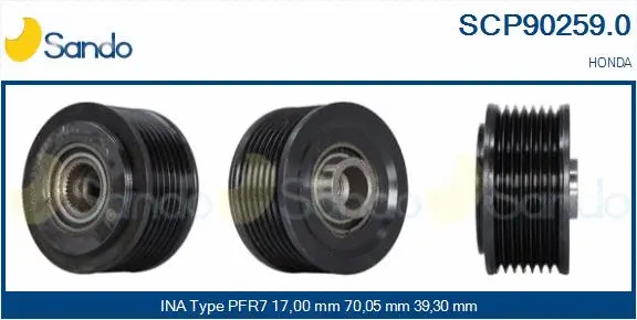 Belt Pulley, alternator (SCP90259.0)