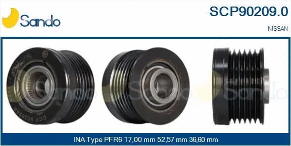 Belt Pulley, alternator (SCP90209.0)