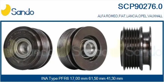Belt Pulley, alternator (SCP90276.0)
