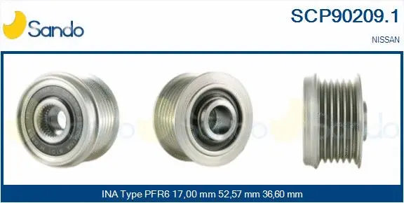 Belt Pulley, alternator (SCP90209.1)