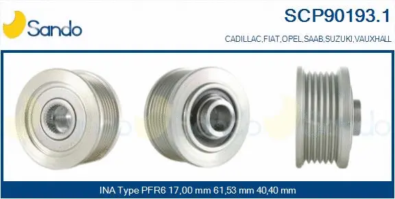 Belt Pulley, alternator (SCP90193.1)