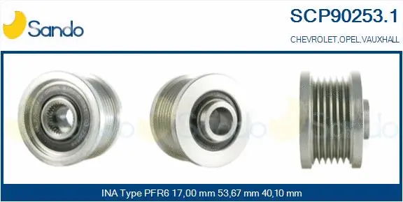 Belt Pulley, alternator (SCP90253.1)