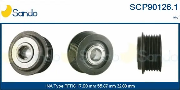 Belt Pulley, alternator (SCP90126.1)