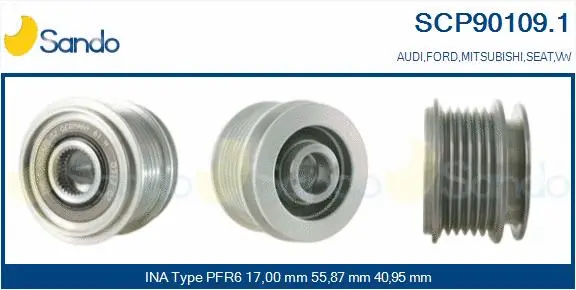 Belt Pulley, alternator (SCP90109.1)