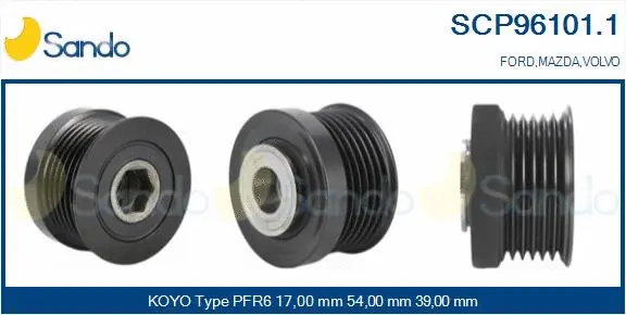 Belt Pulley, alternator (SCP96101.1)