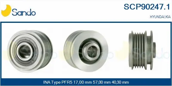 Belt Pulley, alternator (SCP90247.1)