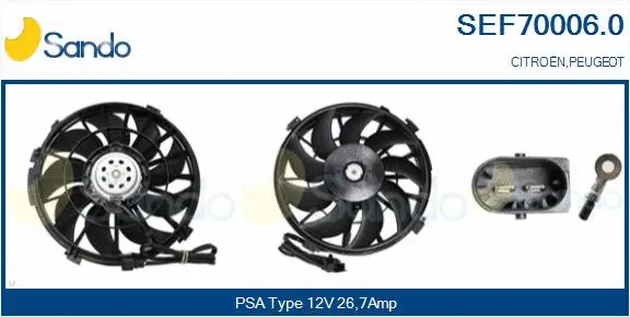 Electric Motor, radiator fan (SEF70006.0)