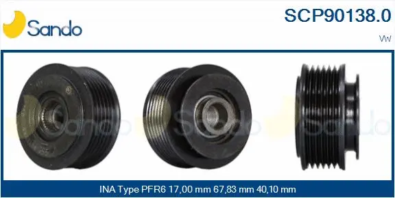 Belt Pulley, alternator (SCP90138.0)