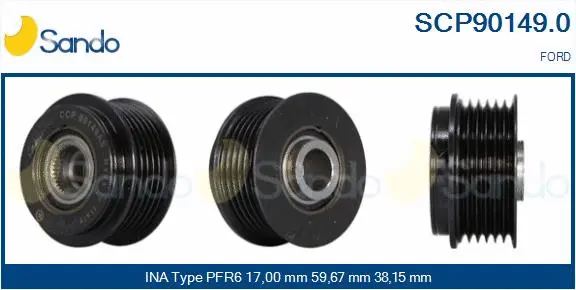 Belt Pulley, alternator (SCP90149.0)