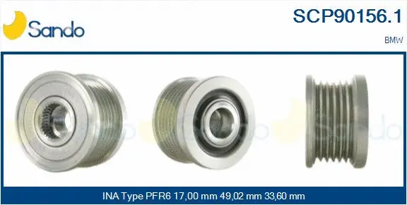 Belt Pulley, alternator (SCP90156.1)