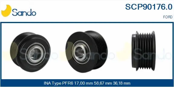 Belt Pulley, alternator (SCP90176.0)