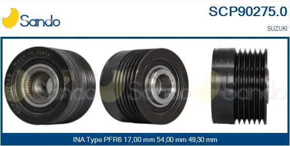 Belt Pulley, alternator (SCP90275.0)