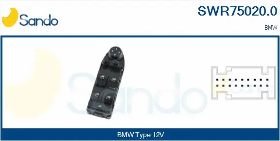 Switch, window regulator (SWR75020.0)