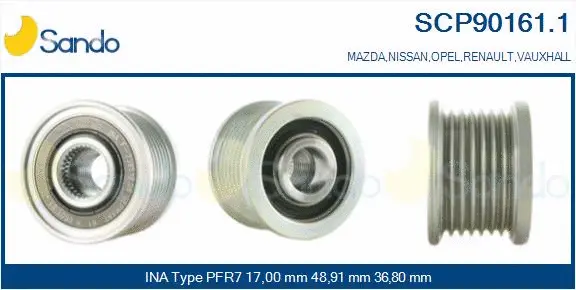 Belt Pulley, alternator (SCP90161.1)