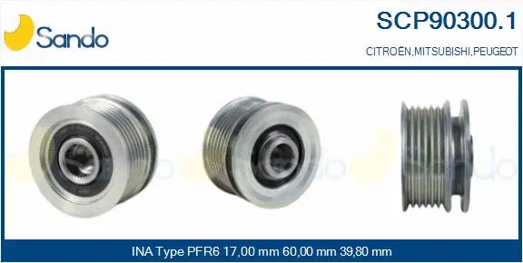 Belt Pulley, alternator (SCP90300.1)