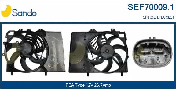 Electric Motor, radiator fan (SEF70009.1)