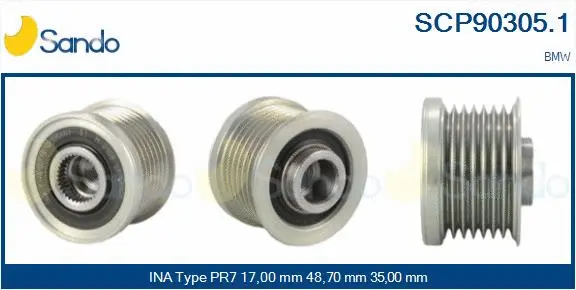 Belt Pulley, alternator (SCP90305.1)