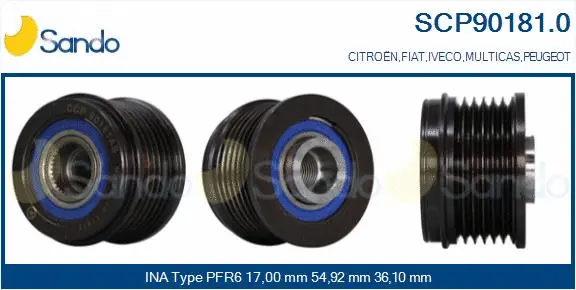 Belt Pulley, alternator (SCP90181.0)