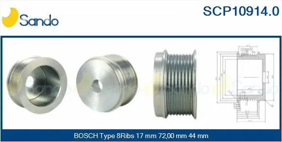 Belt Pulley, alternator (SCP10914.0)